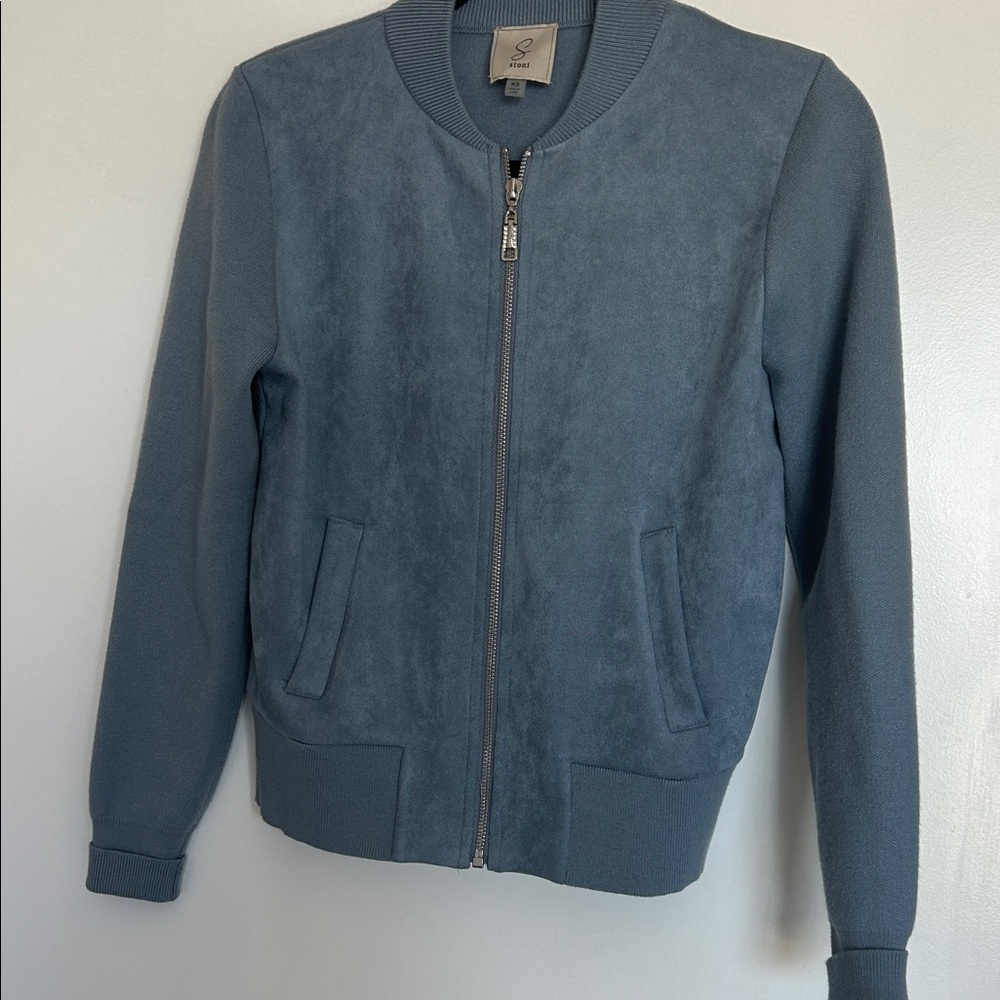 Sioni Slate Blue Bomber Jacket